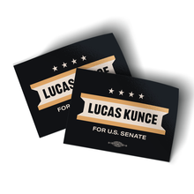 Load image into Gallery viewer, Lucas Kunce (3.5" x 2.5" Vinyl Sticker -- Pack of Two!)
