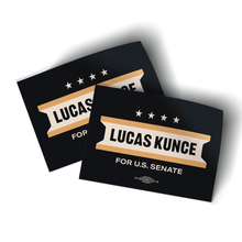 Load image into Gallery viewer, Lucas Kunce (3.5&quot; x 2.5&quot; Vinyl Sticker -- Pack of Two!)